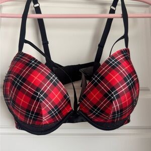 Plaid Push-Up Bra